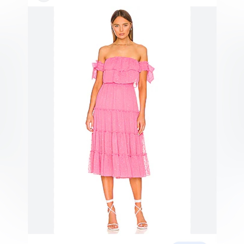 × REVOLVE Micaela Dress in Pink Clip Dot | MISA Los Angeles | Size XS